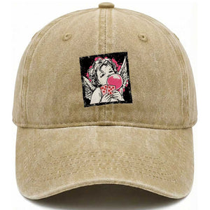 Funny 67 Valentines Washed Cotton Baseball Cap Cupid Playing Cards Six Seven TS14 Washed Cap Universal Fit Khaki Print Your Wear
