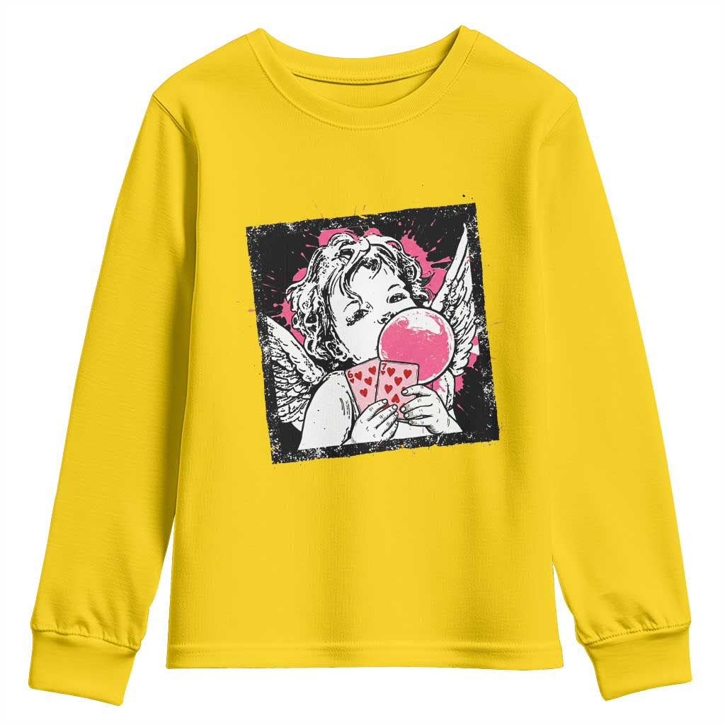 Funny 67 Valentines Youth Sweatshirt Cupid Playing Cards Six Seven TS14 Daisy Print Your Wear