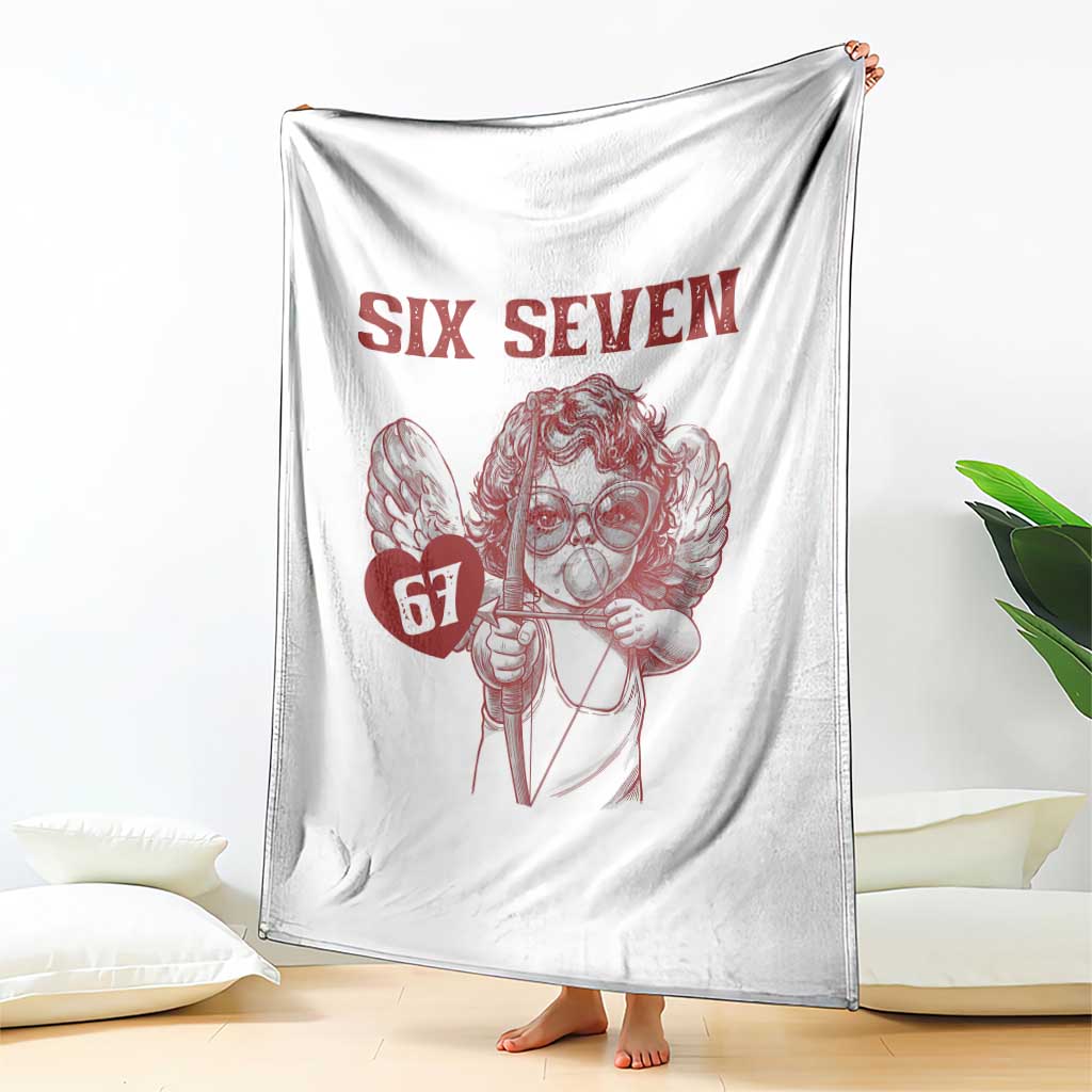 67 Valetines Meme Throw Blanket Funny Six Seven Valentines Day Heart TS14 Print Your Wear