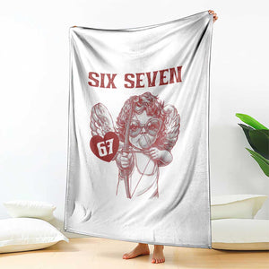 67 Valetines Meme Throw Blanket Funny Six Seven Valentines Day Heart TS14 Print Your Wear