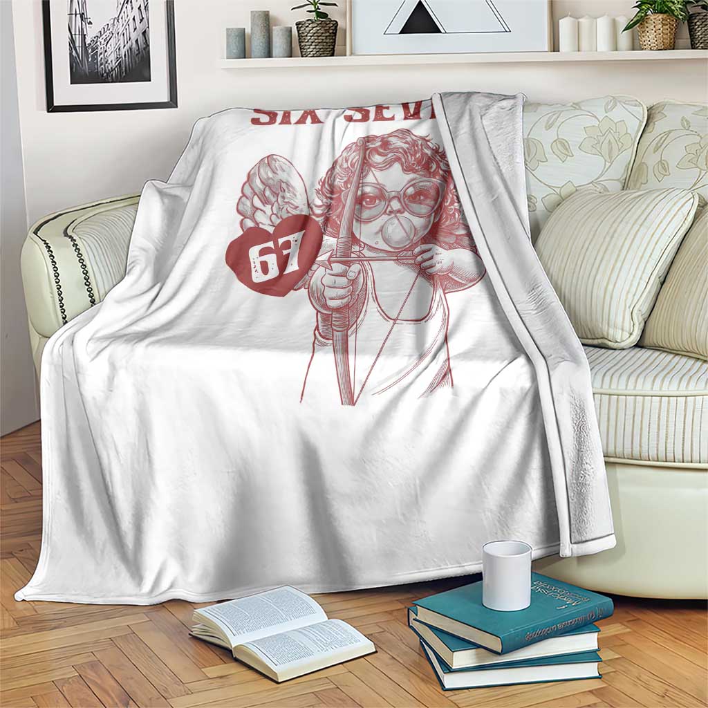67 Valetines Meme Throw Blanket Funny Six Seven Valentines Day Heart TS14 Print Your Wear