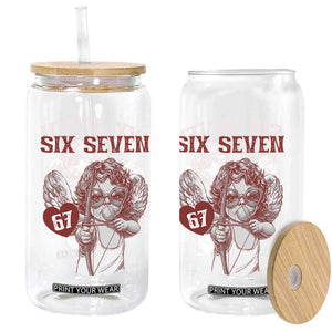 67 Valetines Meme Glass Can Funny Six Seven Valentines Day Heart TS14 Print Your Wear