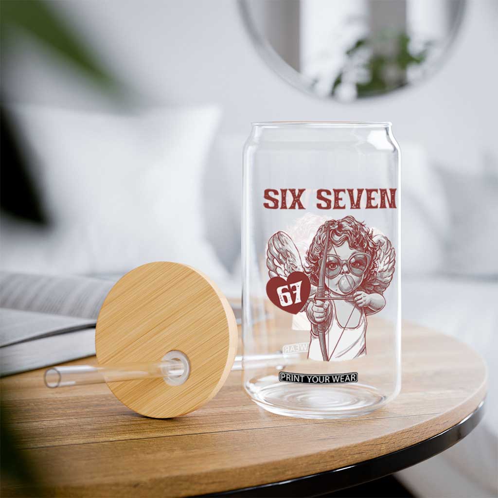 67 Valetines Meme Glass Can Funny Six Seven Valentines Day Heart TS14 Print Your Wear