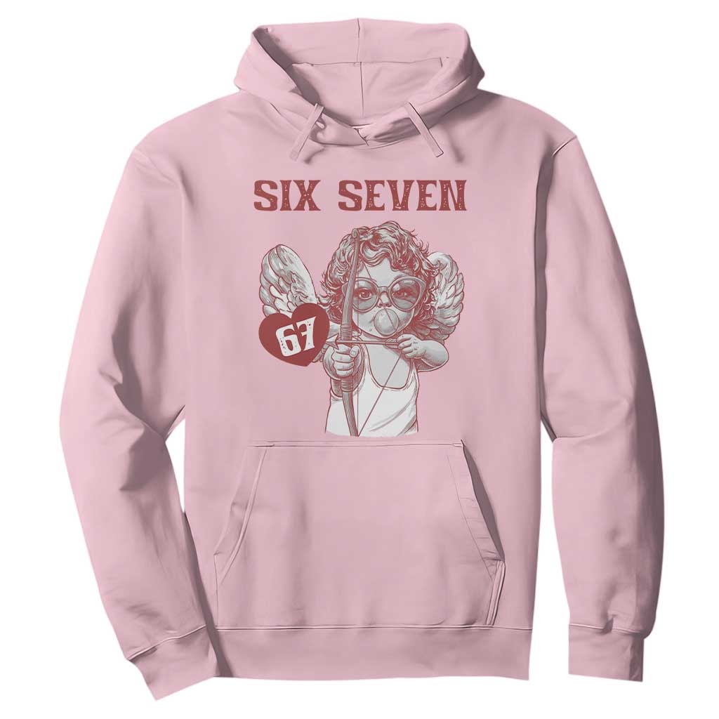 67 Valetines Meme Hoodie Funny Six Seven Valentines Day Heart TS14 Light Pink Print Your Wear