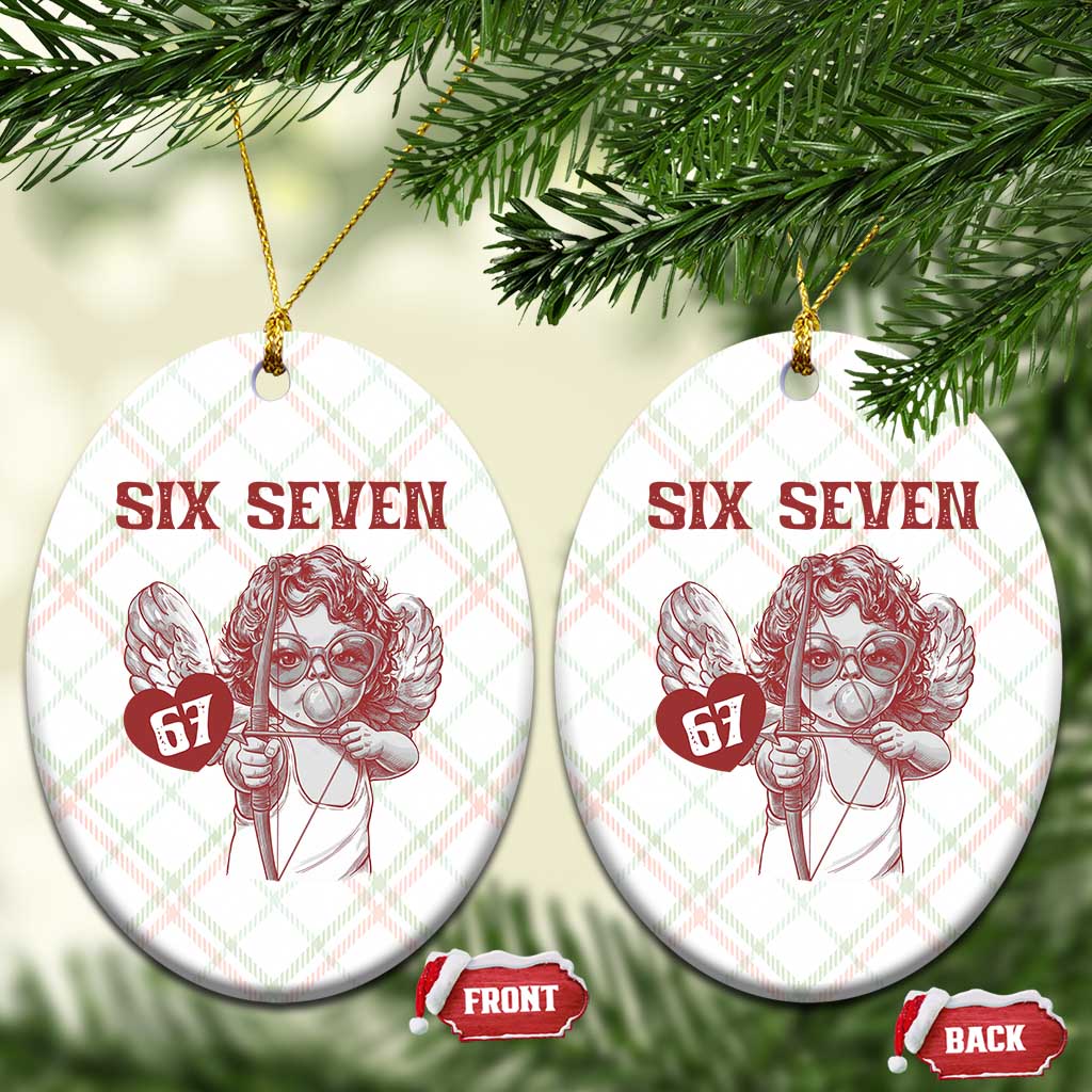 67 Valetines Meme Ceramic Ornament Funny Six Seven Valentines Day Heart TS14 Print Your Wear