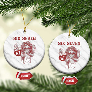 67 Valetines Meme Ceramic Ornament Funny Six Seven Valentines Day Heart TS14 1pc White Marble Print Your Wear