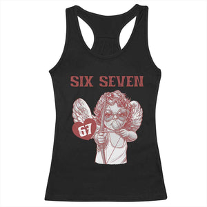 67 Valetines Meme Racerback Tank Top Funny Six Seven Valentines Day Heart TS14 Black Print Your Wear