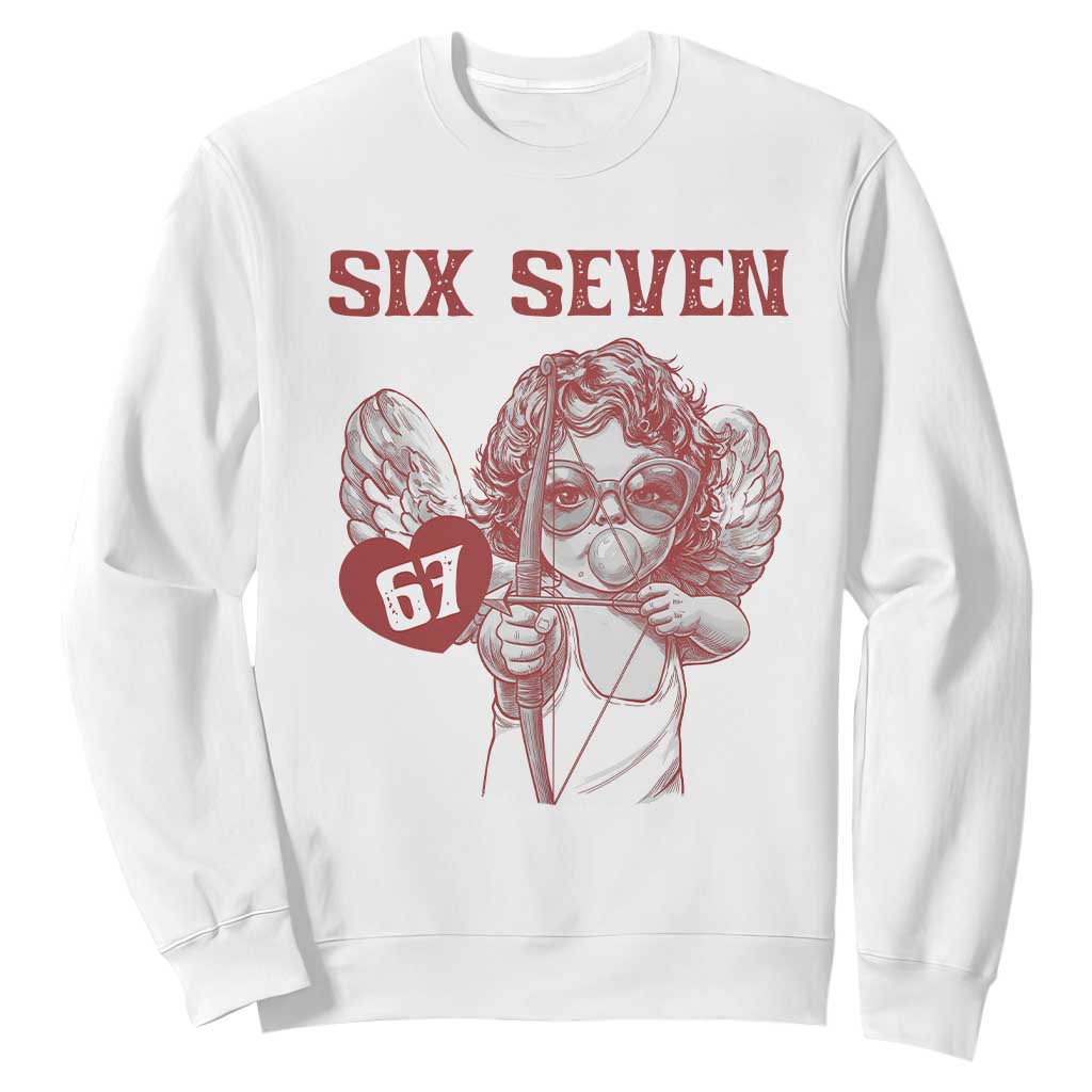 67 Valetines Meme Sweatshirt Funny Six Seven Valentines Day Heart TS14 White Print Your Wear
