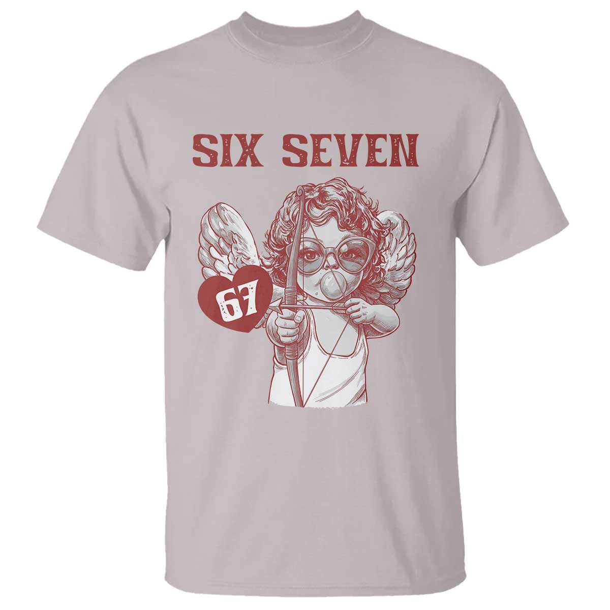 67 Valetines Meme T Shirt Funny Six Seven Valentines Day Heart TS14 Ice Gray Print Your Wear