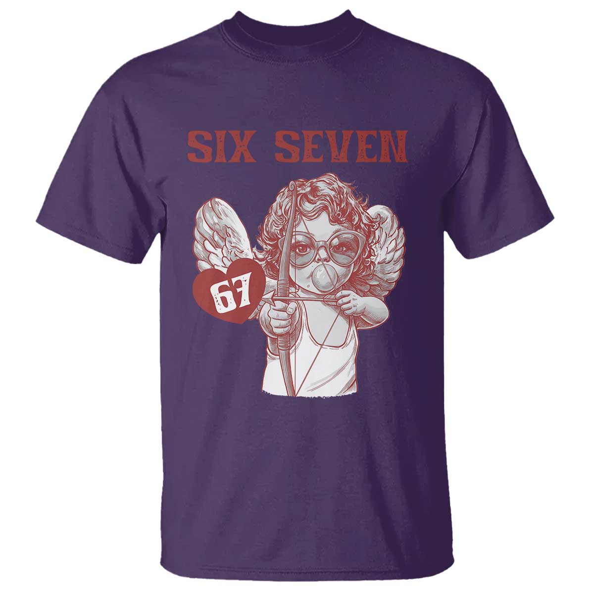 67 Valetines Meme T Shirt Funny Six Seven Valentines Day Heart TS14 Purple Print Your Wear