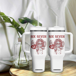 67 Valetines Meme Tumbler With Handle Funny Six Seven Valentines Day Heart TS14 Print Your Wear