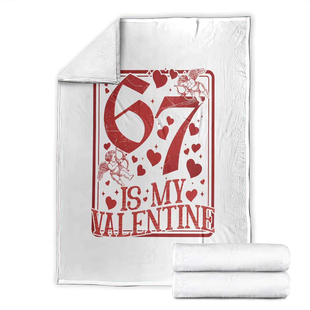 67 Valentines Playing Card Throw Blanket Funny Six Seven Relationship Meme TS14 White Print Your Wear