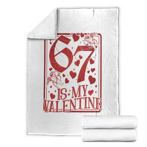 67 Valentines Playing Card Throw Blanket Funny Six Seven Relationship Meme TS14 White Print Your Wear