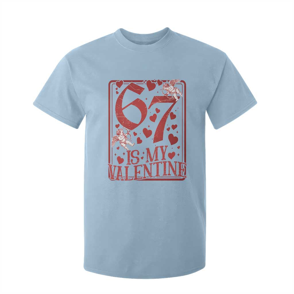 67 Valentines Playing Card T Shirt For Kid Funny Six Seven Relationship Meme TS14 Light Blue Print Your Wear