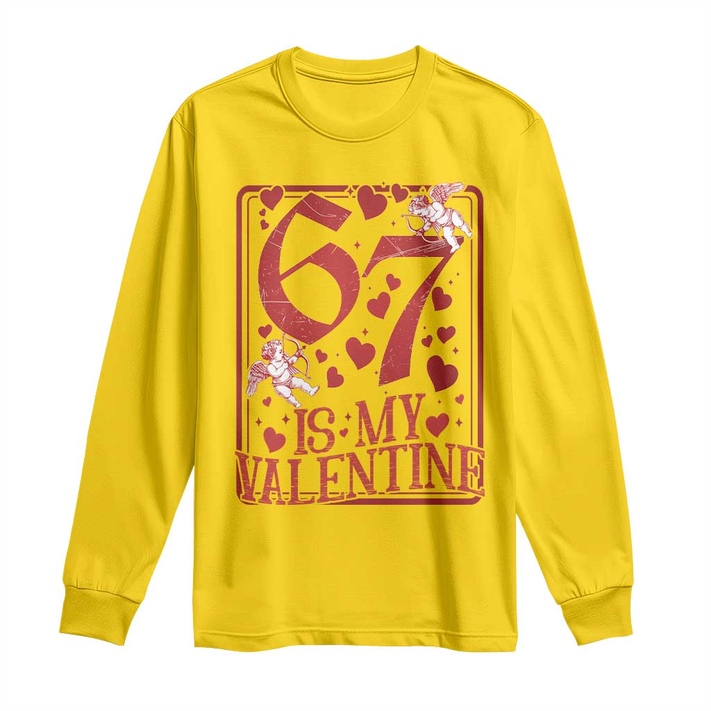 67 Valentines Playing Card Long Sleeve Shirt Funny Six Seven Relationship Meme TS14 Daisy Print Your Wear