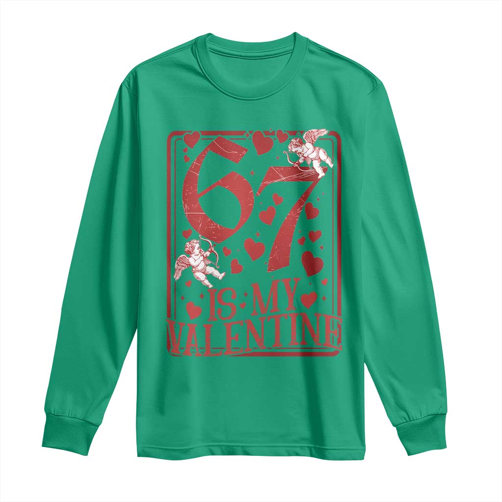 67 Valentines Playing Card Long Sleeve Shirt Funny Six Seven Relationship Meme TS14 Irish Green Print Your Wear