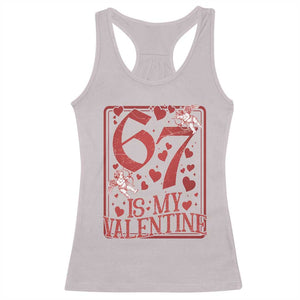 67 Valentines Playing Card Racerback Tank Top Funny Six Seven Relationship Meme TS14 Ice Gray Print Your Wear