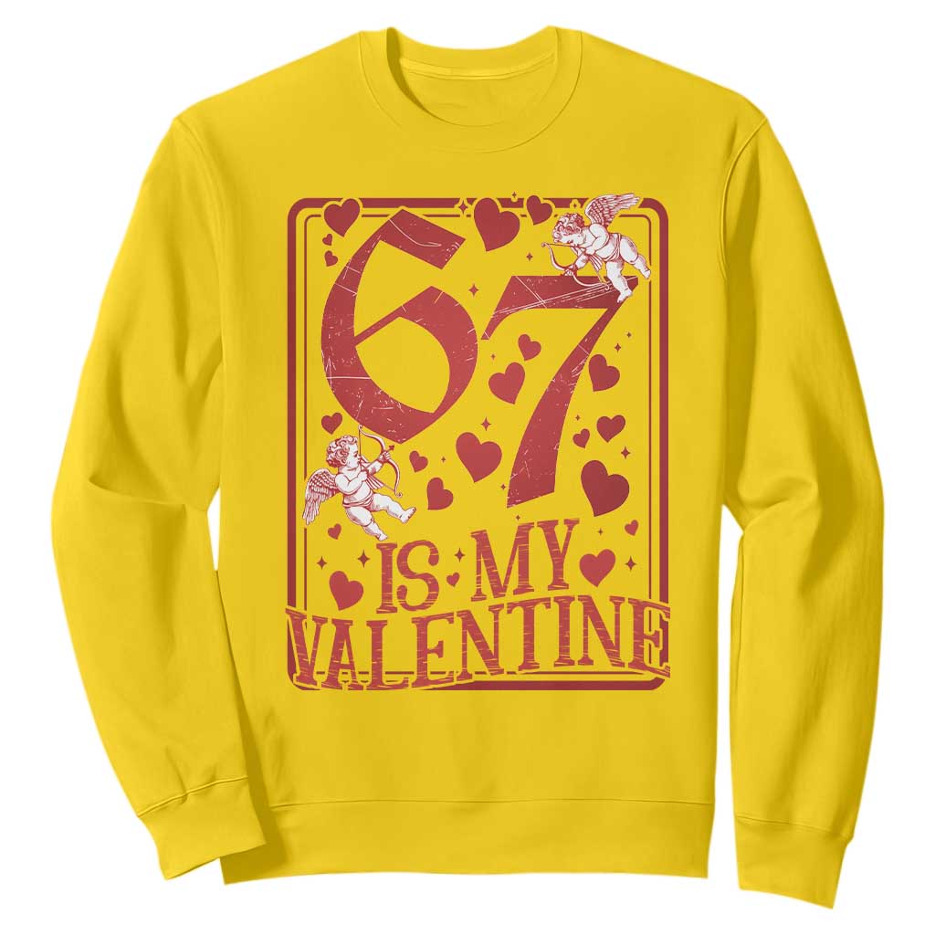 67 Valentines Playing Card Sweatshirt Funny Six Seven Relationship Meme TS14 Daisy Print Your Wear