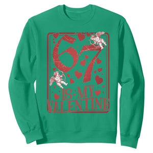 67 Valentines Playing Card Sweatshirt Funny Six Seven Relationship Meme TS14 Irish Green Print Your Wear