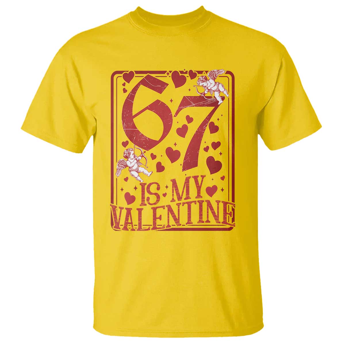 67 Valentines Playing Card T Shirt Funny Six Seven Relationship Meme TS14 Daisy Print Your Wear
