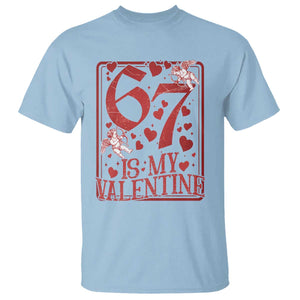 67 Valentines Playing Card T Shirt Funny Six Seven Relationship Meme TS14 Light Blue Print Your Wear