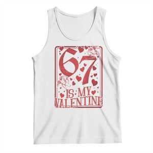 67 Valentines Playing Card Tank Top Funny Six Seven Relationship Meme TS14 White Print Your Wear