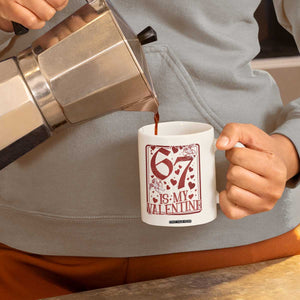 67 Valentines Playing Card Coffee Mug Funny Six Seven Relationship Meme TS14 Print Your Wear