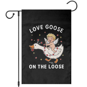 Funny Valentine Goose Garden Flag Love Goose On The Loose TS14 Black Print Your Wear