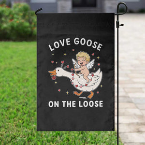 Funny Valentine Goose Garden Flag Love Goose On The Loose TS14 Print Your Wear