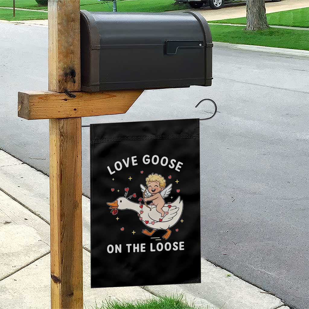 Funny Valentine Goose Garden Flag Love Goose On The Loose TS14 Print Your Wear