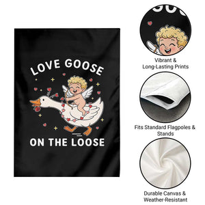 Funny Valentine Goose Garden Flag Love Goose On The Loose TS14 Print Your Wear
