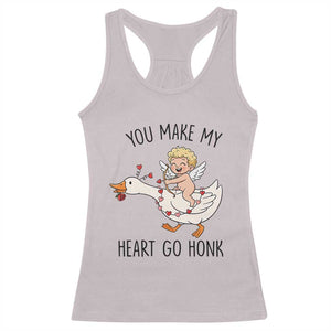 Funny Valentine Goose Racerback Tank Top You Make My Heart Go Honk TS14 Ice Gray Print Your Wear