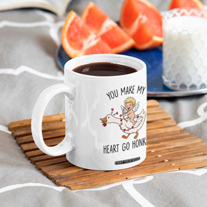 Funny Valentine Goose Coffee Mug You Make My Heart Go Honk TS14 Print Your Wear