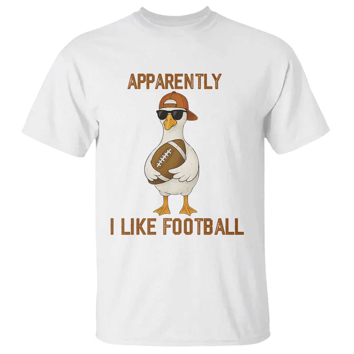 Funny Goose Football Meme T Shirt Apparently I Like Football TS14 White Print Your Wear