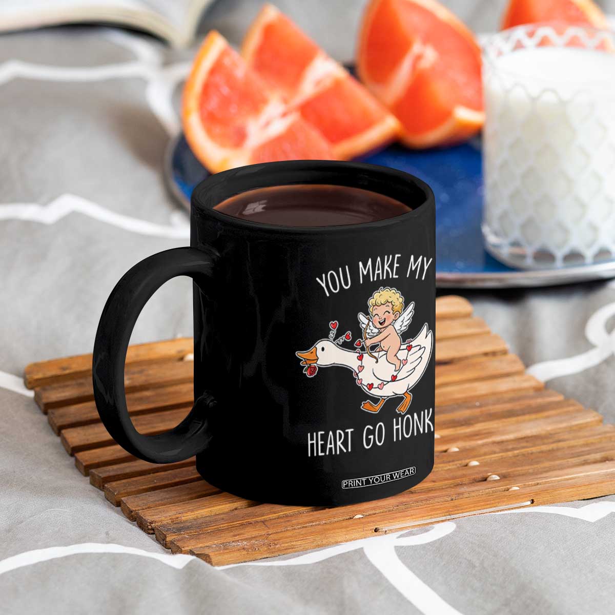 You Make My Heart Go Honk Coffee Mug Funny Valentine Goose TS14 Print Your Wear