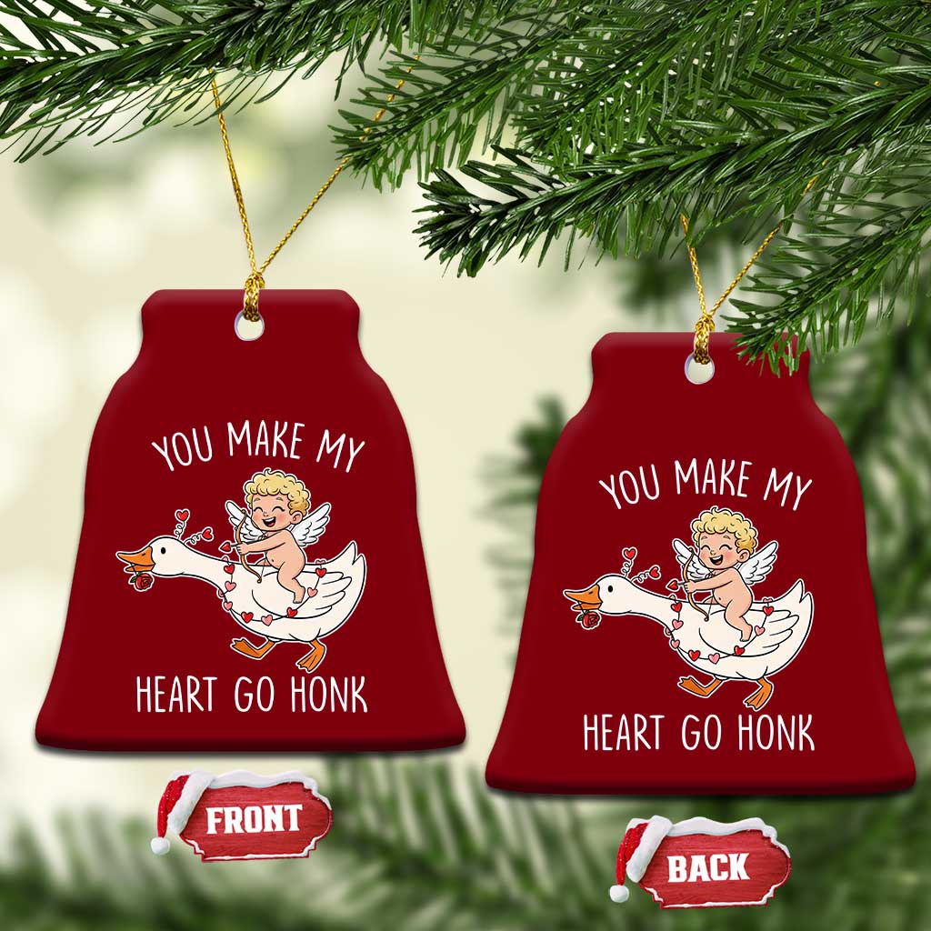 You Make My Heart Go Honk Ceramic Ornament Funny Valentine Goose TS14 Print Your Wear