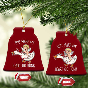 You Make My Heart Go Honk Ceramic Ornament Funny Valentine Goose TS14 Print Your Wear