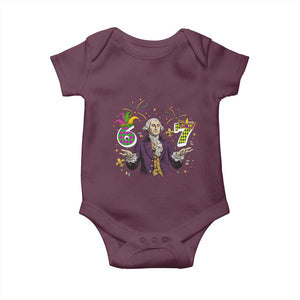 67 Mardi Gras Baby Onesie Funny Six Seven George Washington Meme TS14 Maroon Print Your Wear