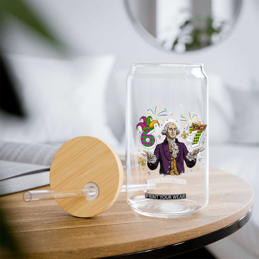 67 Mardi Gras Glass Can Funny Six Seven George Washington Meme TS14 Print Your Wear