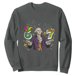 67 Mardi Gras Sweatshirt Funny Six Seven George Washington Meme TS14 Dark Heather Print Your Wear
