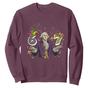 67 Mardi Gras Sweatshirt Funny Six Seven George Washington Meme TS14 Maroon Print Your Wear