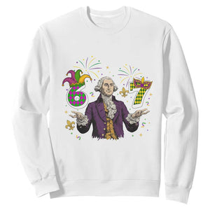 67 Mardi Gras Sweatshirt Funny Six Seven George Washington Meme TS14 White Print Your Wear