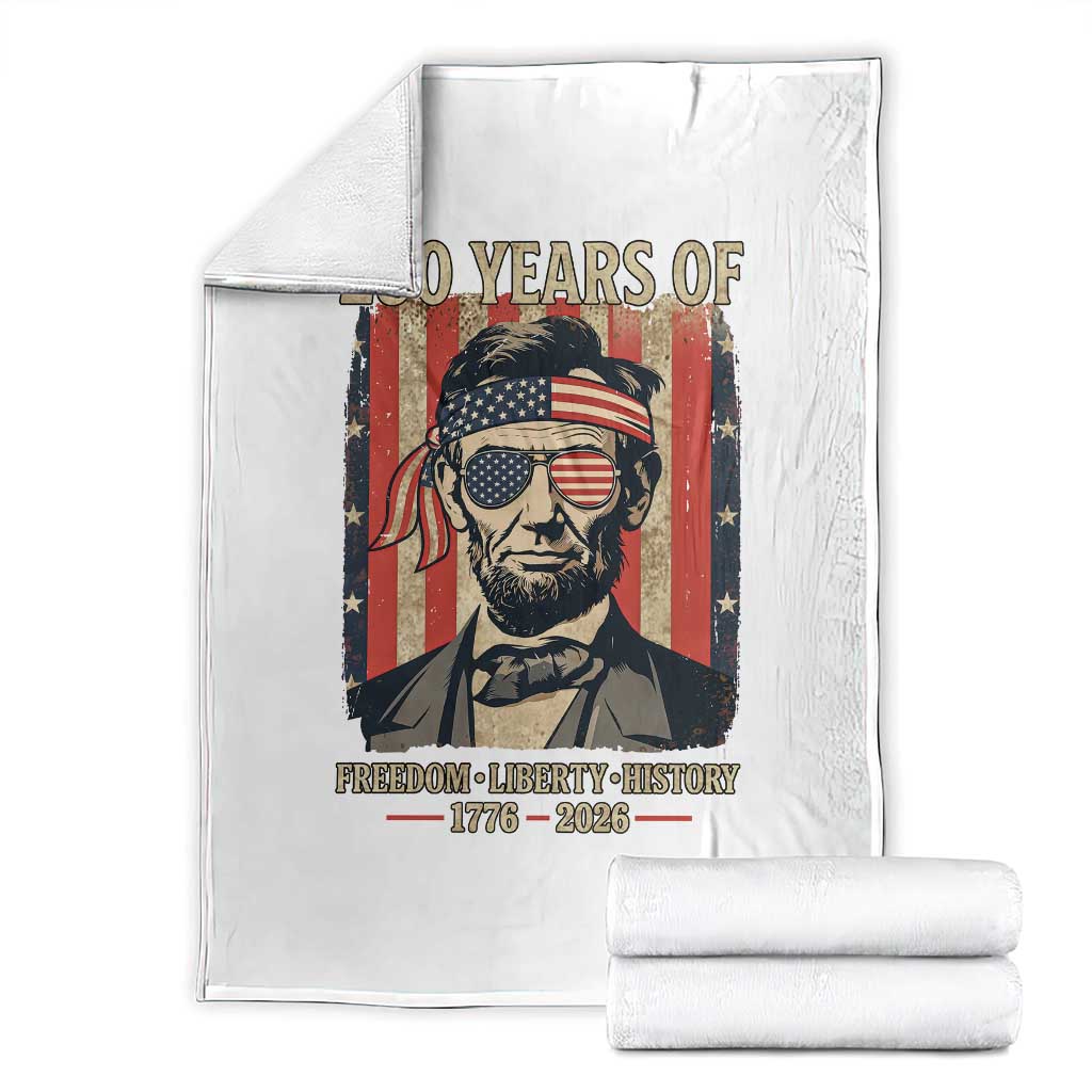Abraham Lincoln Freedom Retro Throw Blanket 250 Years of Freedom Liberty History TS14 White Print Your Wear