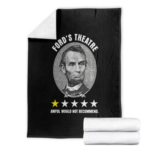 Abraham Lincoln History Teacher Throw Blanket Ford's Theatre Awful Would Not Recommend TS14 Black Print Your Wear