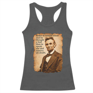 Abraham Lincoln American History Teacher School Racerback Tank Top TS14 Dark Heather Print Your Wear