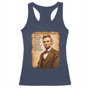 Abraham Lincoln American History Teacher School Racerback Tank Top TS14 Navy Print Your Wear