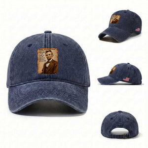 Abraham Lincoln American History Teacher School Washed Cotton Baseball Cap TS14 Washed Cap Universal Fit Navy Print Your Wear
