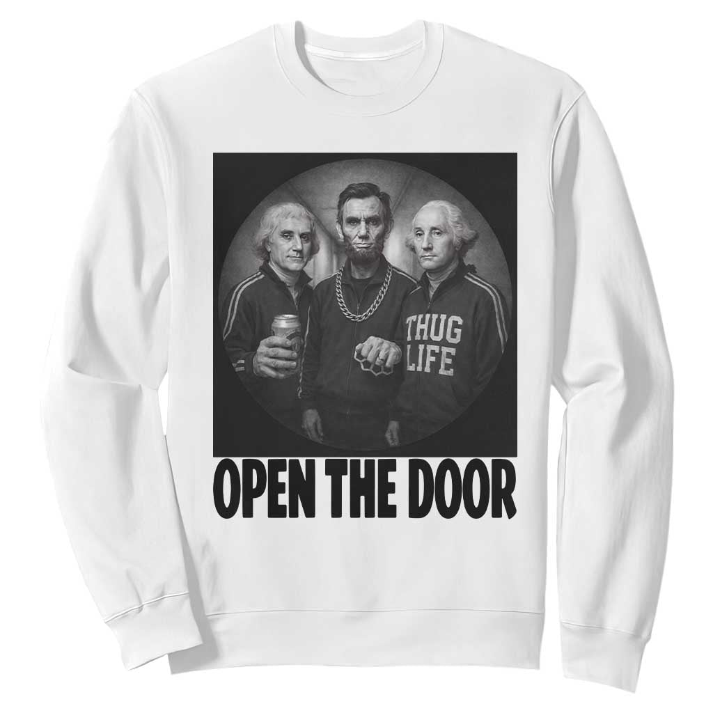Funny Political American History Sweatshirt Abraham Lincoln George Washington and Thomas Jefferson Meme TS14 White Print Your Wear