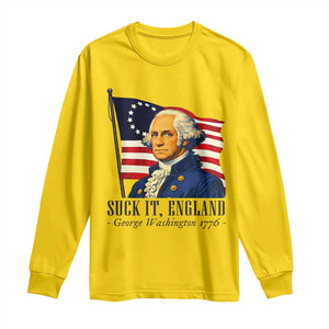 Funny George Washington 1776 Long Sleeve Shirt 4th July Suck-It England TS14 Daisy Print Your Wear