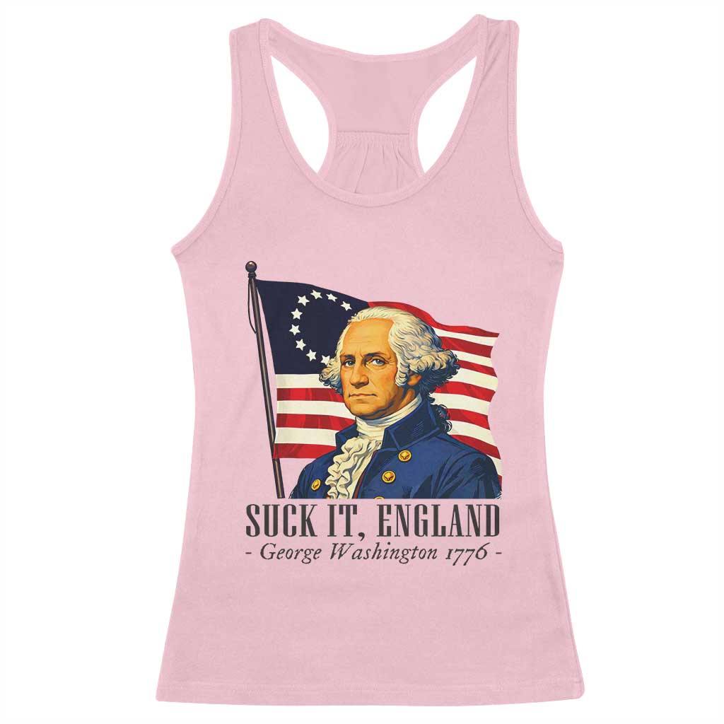 Funny George Washington 1776 Racerback Tank Top 4th July Suck-It England TS14 Light Pink Print Your Wear